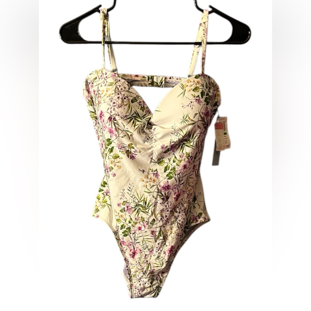 ANTONIO MELANI Cream Floral One-Piece Swimsuit